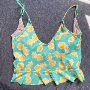 Kortni Jeane Scoop Back Pineapple Swim Top